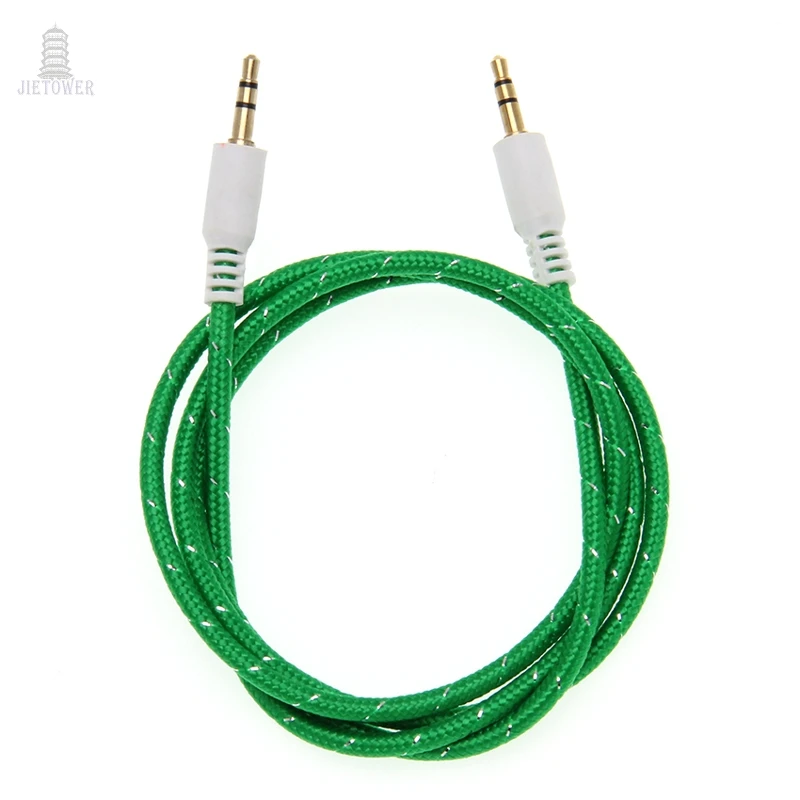 100pcs 3 5mm Jack Audio Cable Male to Male Cloth Weave braid Audio Aux Cable For iPhone Car Headphone for Beat Speaker cheapest