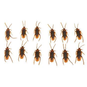 

12Pcs/set Funny Halloween Brown Cockroach Trick April Fool's Day Party House Haunted Prop Decoration