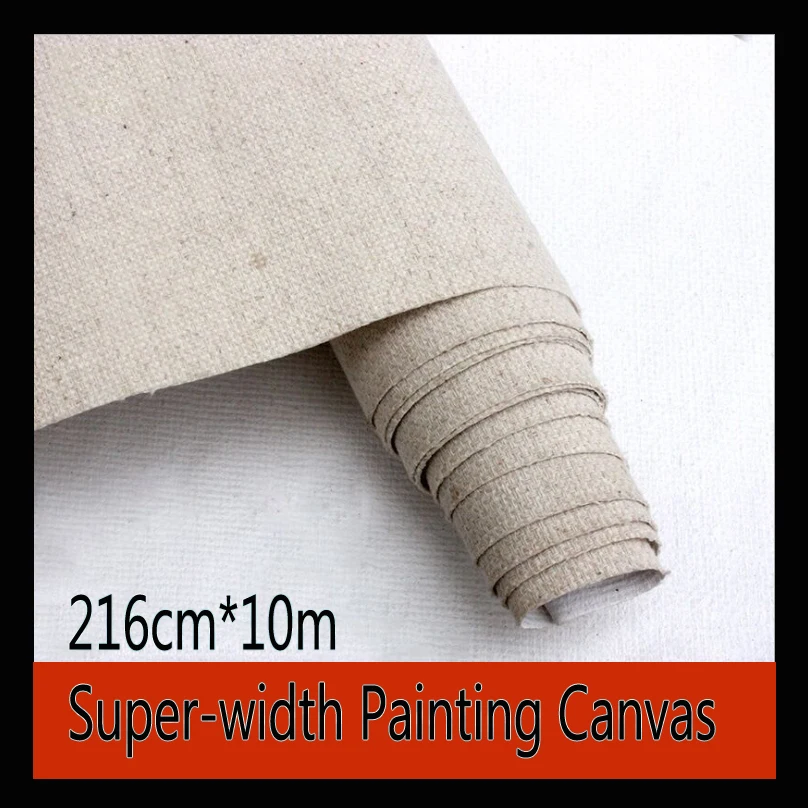 Buy 216cm super width linen blend painting canvas cloth oil painting paper from