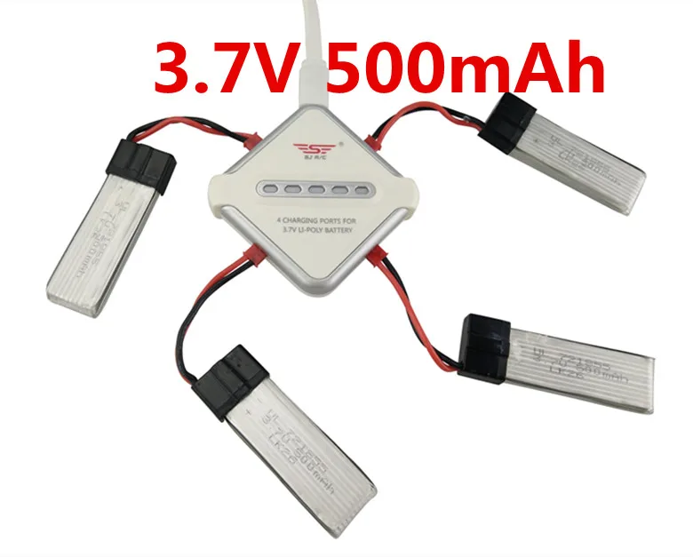 

4 шт., Аккумулятор 3,7 в 500 мАч для квадрокоптера WLtoys V929 V949 V959 V212 V222 RC