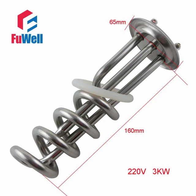 4 Rounds Stainless Steel Heating Tube Element 220V 3KW Electric Water Heater  Pipe for Shower - AliExpress
