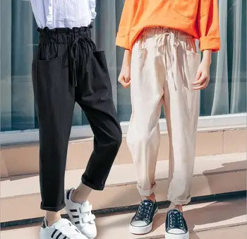 

2019 new wholesale girls long pants bow spring cotton fashion girls pants 4-9t B239