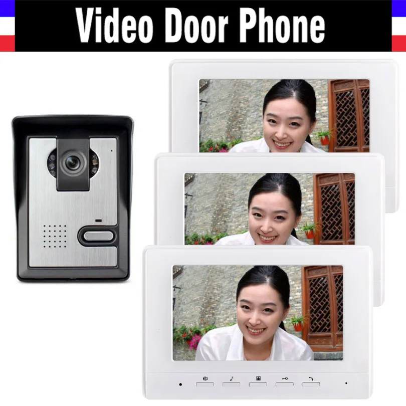 7 inch color lcd video door phone intercom doorbell doorphones intercom 3 monitor video intercom 1 Door Camera camera 1V3