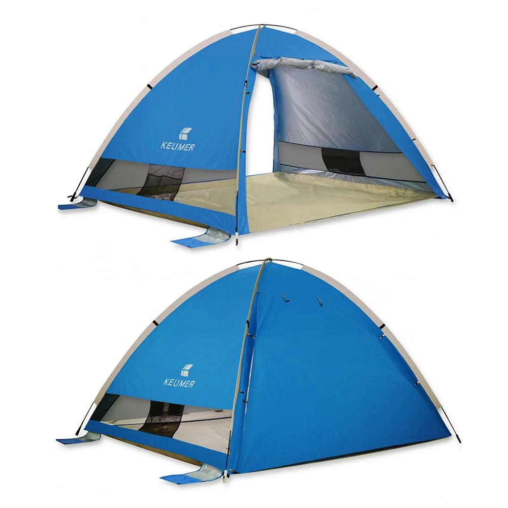KEUMER Защита от УФ-лучей 3-4 человек, Пляжная палатка, автоматический всплывающий открытый кемпинговый тент, открытый кабана, солнечные укрытия, водонепроницаемая Пляжная палатка