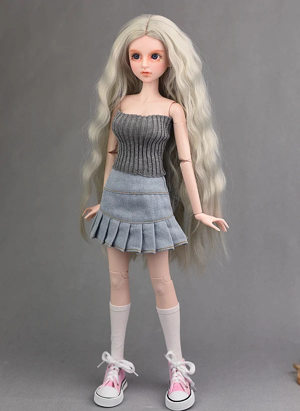 Свитер Топ и синяя джинсовая юбка для 1/4 кукла/розовый белый серый комплект одежды наряд Одежда для 1/4 BJD SD Xinyi 45-50 см кукла