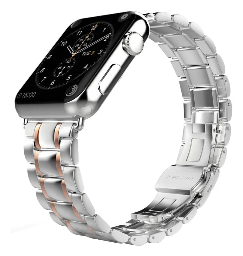 

Solid Stainless Steel Metal Watchband for Series4 Apple Watch Bands 40mm 44mm Replacement Wrist Strap for iWatch 1/2/3 38mm 42mm