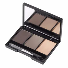 3 цвета, минеральная пудра для бровей, для торта, палитра для макияжа, водостойкая, стойкая, для увеличения бровей, косметический набор с кистью, зеркалом