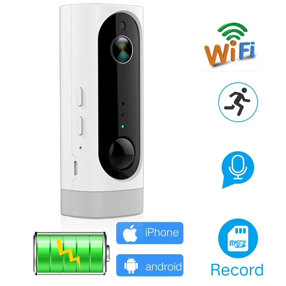 

Wireless Battery Powered Camera, Rechargeable 1080P WiFi IP CCTV Security Surveillance System for Home Baby Pet with Night Vison