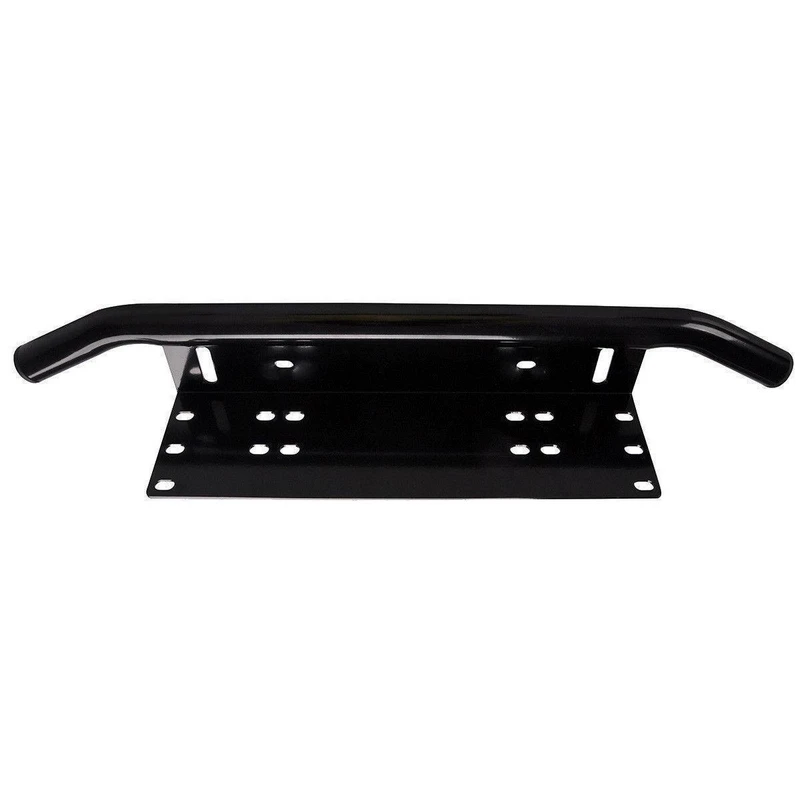 JXLCLYL Car Bull Bar Front Bumper License Plate Mount Bracket Working Light Holder Black