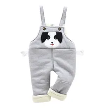 Комбинезоны для детей с объемным принтом собаки из мультфильма; плотные теплые комбинезоны для маленьких девочек и мальчиков; брюки; цельнокроеные комбинезоны