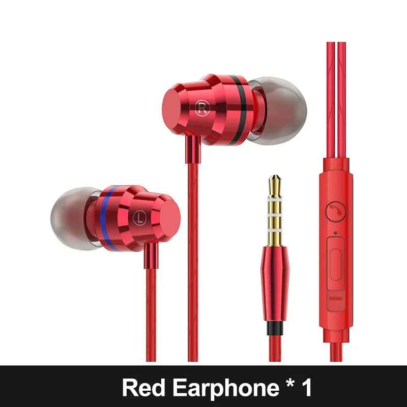 PTM M55 Бас Звук Наушники с микрофоном Спорт игровая гарнитура для телефонов Xiaomi samsung iPhone 3,5 мм fone de ouvido MP3 - Цвет: Red