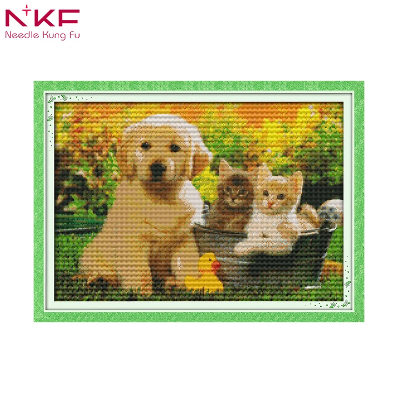 

Needlework,Sets For full Embroidery kitsS weet friend Counted and Stamped Home Decoration Cross Stitch Needlepoint Kids Toys