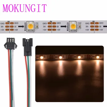 

Addressable 5M 30LEDs/m 60LEDs/m DC5V SK6812 WS2812B Warm/Cool WHITE color led pixel strip IP30 IP65 IP67 5050 WHITE Black PCB