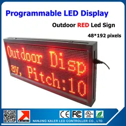 Бесплатная доставка открытый красный светодиодный дисплей p10 LED 1/4 сканирования размер 40*104 см программируемый светодиодный экран и
