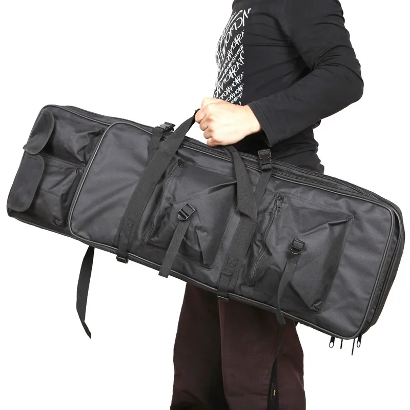 

100cm 40" inch Double Pockets SWAT Dual Tactical large capacity Carrying Case bags for Rifle Airsoft AEG Gun Army green Black