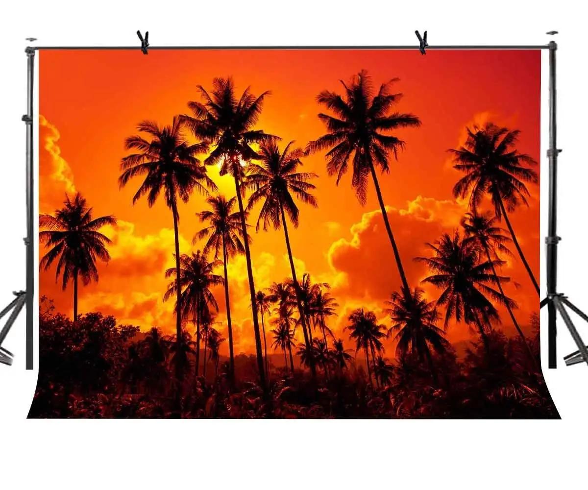 

150x220cm Sunset Backdrop Sunset Fire Burning Cloud Forest Photography Background for Camera Photo Props