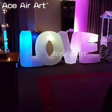 Очаровательные светодиодные освещенные надувные украшения для вечеринки буквы надувные любовь на День святого Валентина события