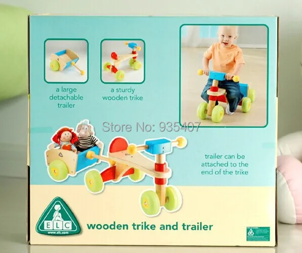 elc wooden trike and trailer