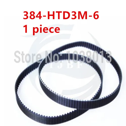 

HTD3M timing belt teeth 128 width 6mm length 384mm rubber closed-loop 384-3M-6 High quality 384 HTD 3M 6 CNC