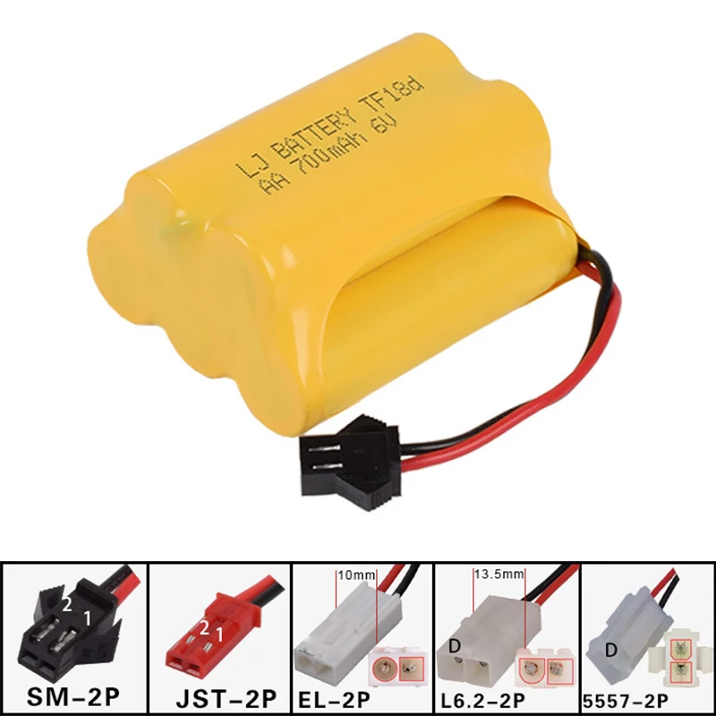 

6v 700mah AA NI-CD T Battery Electric toys car ship robot rechargeable