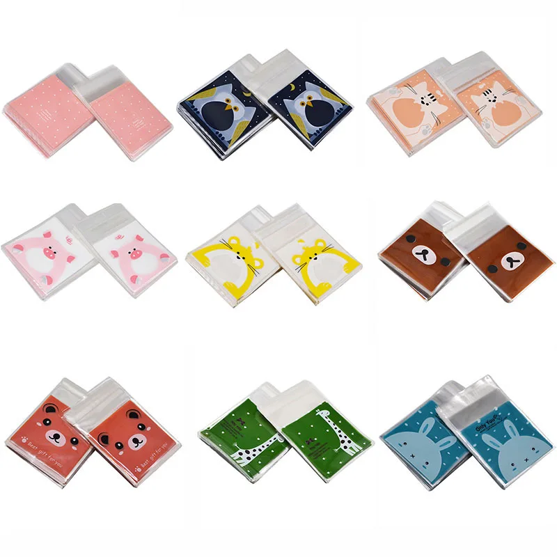 

50pcs Cute Cartoon Animal Plastic Bag Gift Cookie Candy Packing Bags OPP Self Adhesive Kids Birthday Party Baby Shower Favors