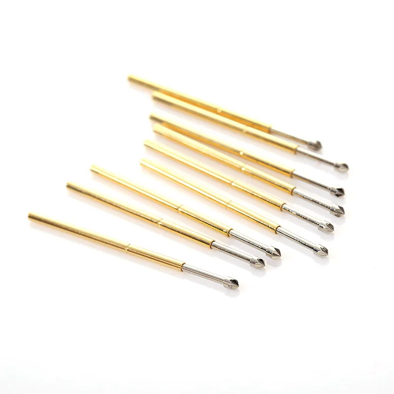P100-LM2 Length 33.35mm Imperial Crown Head Metal Spring Test Probe Nickel-Plated Spring Probe Tool For Detecting Circuit Boards