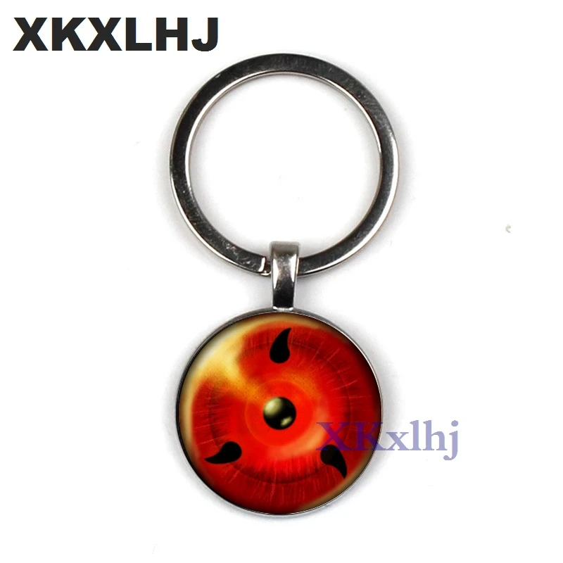 

XKXLHJ 2018 Fashion Glass Photo Keyring Naruto Shippuden Keychain Silver Naruto Symbol Key Chains Key Rings Handmade Jewelry