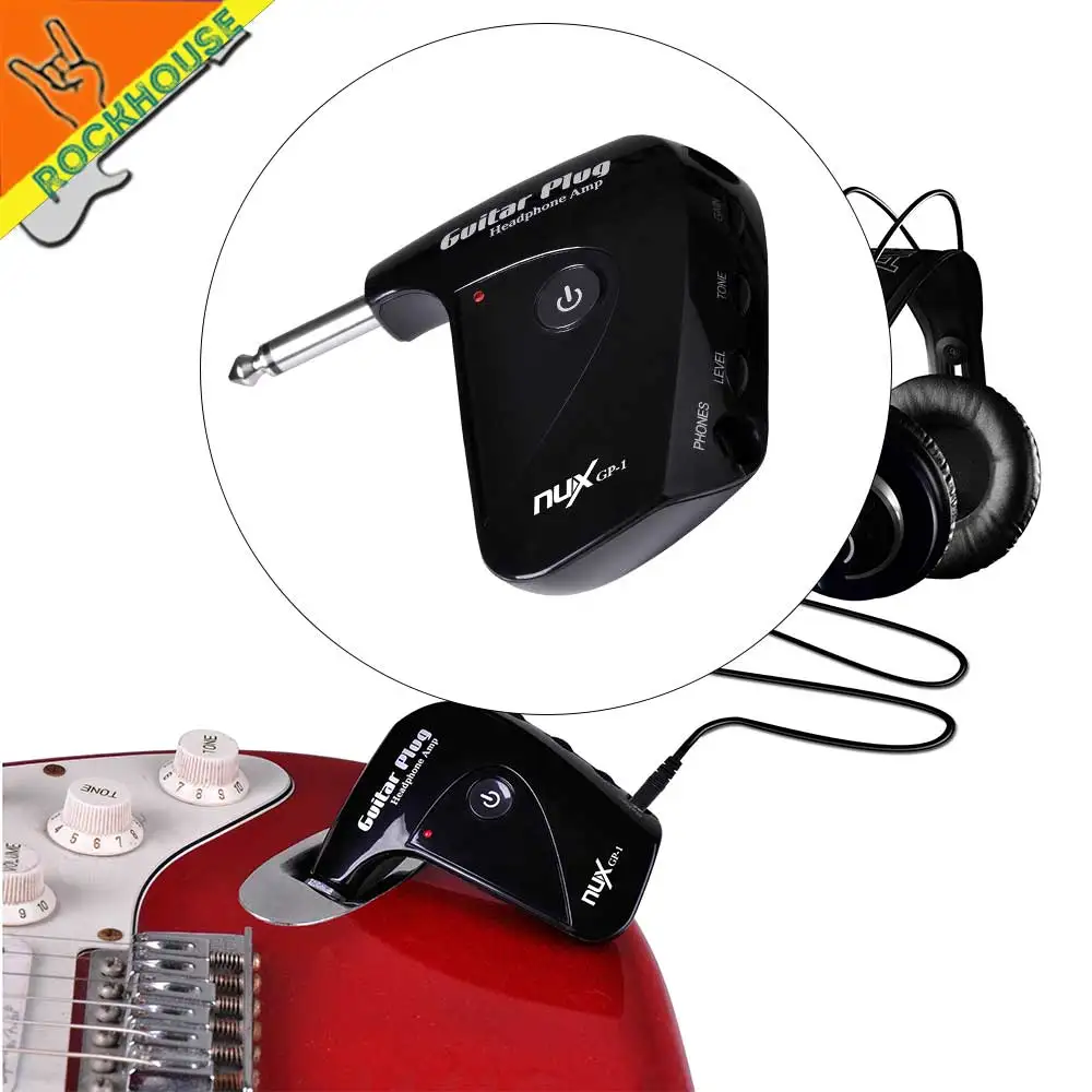 

NUX GP-1 Electric Guitar Pocket Amplifier Guitar Headphone AMP Portable Distortion Pedal Earphone output Free Shipping