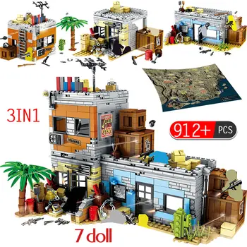 

912PCS Military City Police Battlegrounds Soldiers Weapon Gun PUBG Building Blocks Kids Toys Set Compatible Army SWAT Series