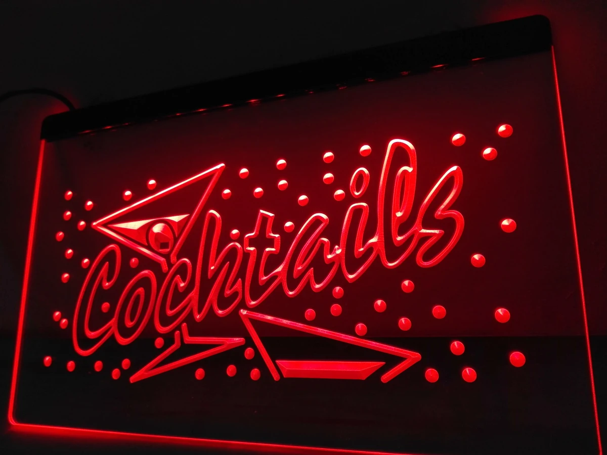 LB112-ОТКРЫТЫЕ Коктейли для бара, паба, клуба, светодиодный неоновый свет, вывеска для домашнего декора
