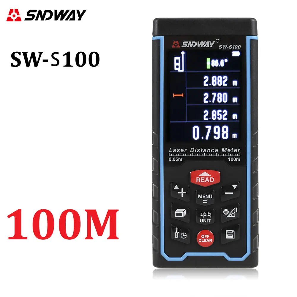 

SNDWAY Rangefinder Digital Diastimeter Handhold Distance Build Measuring Device Laser Tape Range Finder Ruler Test Tool