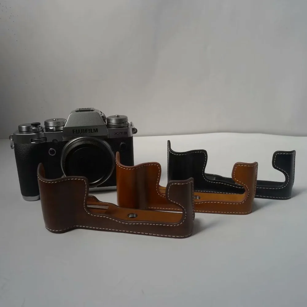 Сумка для камеры чехол Fufijilm XT1 X-T3 XT3 X-T2 XT2 XT4 XT-4 из искусственной кожи половинный