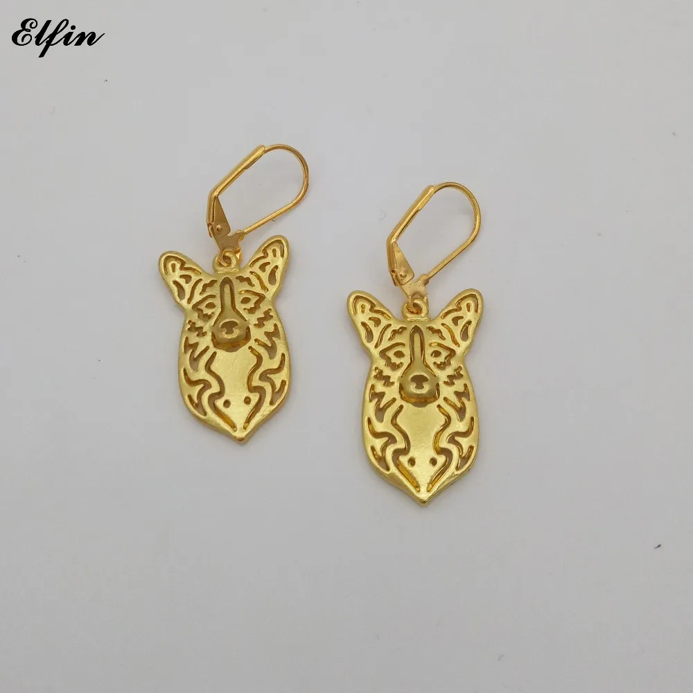 

Elfin New Trendy Cardigan Welsh Corgi Earings Fashion Jewelry Gold Color Silver Color Cardigan Welsh Corgi Earrings For Women