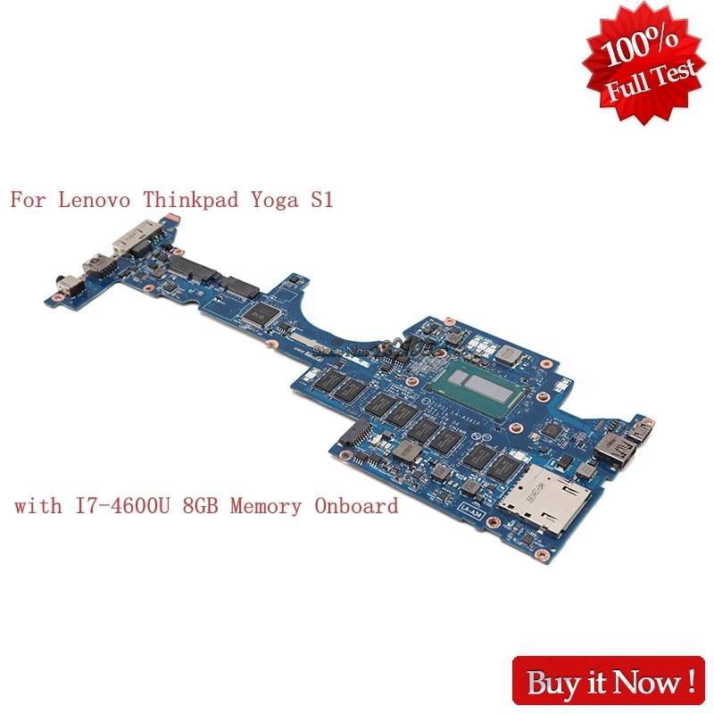 

Nokotion FRU:04X6417 For Lenovo Thinkpad Yoga S1 ZIPS1 LA-A341P Laptop motherboard with SR1EA I7-4600U 8GB Memory Onboard