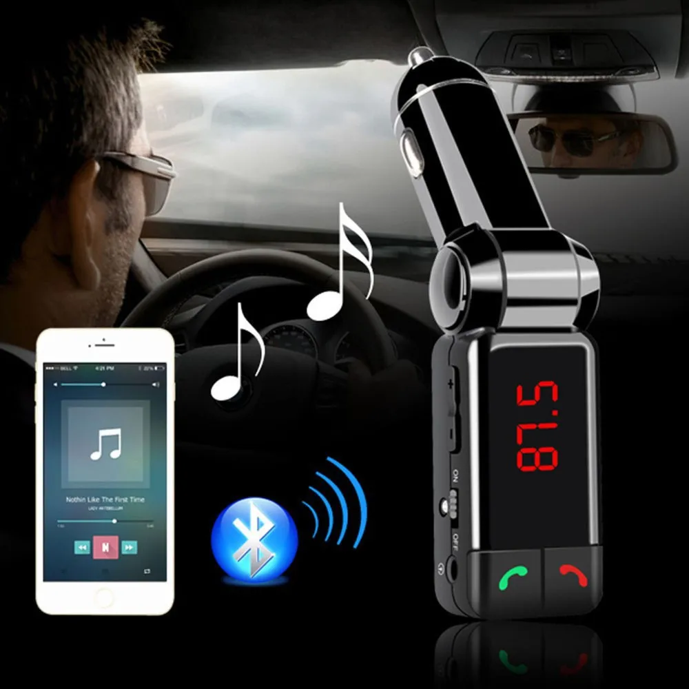 Беспроводной автомобильный fm-передатчик Bluetooth Автомобильный MP3 аудио плеер FM модулятор автомобильный комплект громкой связи USB Зарядное устройство для iPhone и для Android