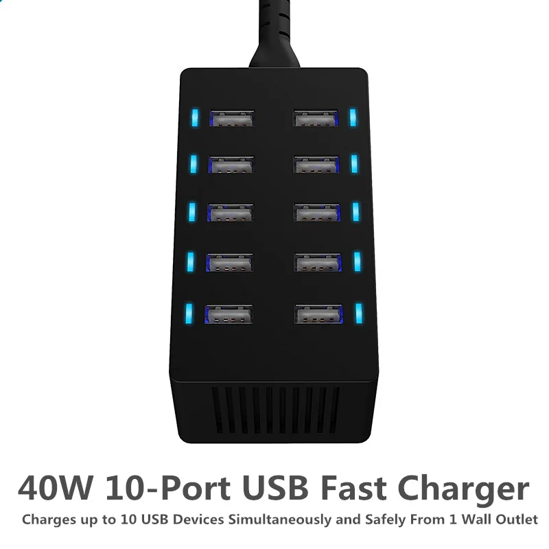 Go2link Универсальный 10 Порты usb быстро Зарядное устройство multi DC 5 В 8a Pro Адаптеры