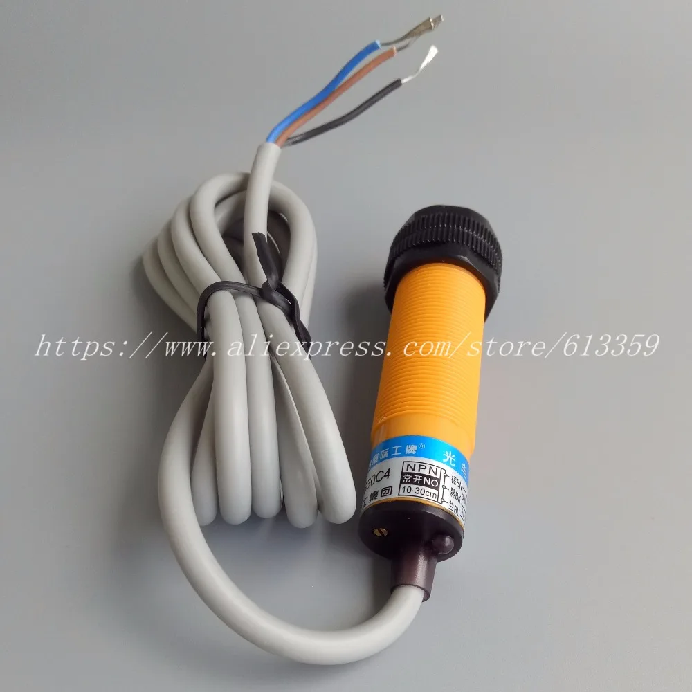 

5pcs E3F-DS30C4 OMKQN M18 Photoelectric Switch Sensor 10-30VDC 3-Wire NPN NO 30cm Adjustable Diffuse Reflection