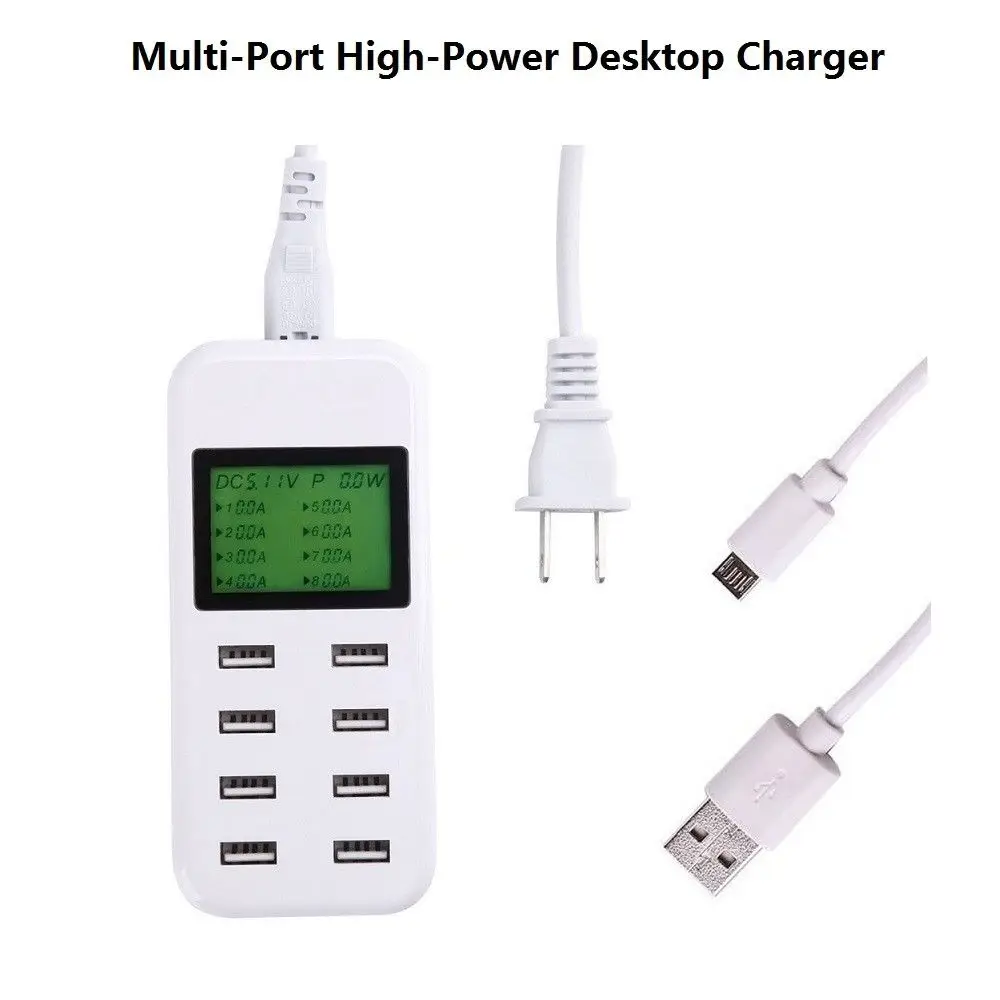 5 فولت 2.1a الولايات/eu 8 منافذ usb الجدار شاحن hub حوض شحن lcd للهواتف الذكية um أقراص