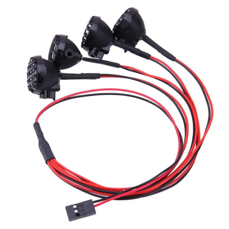 

4 LED White Lights with Lampshade for RC Crawler Car 1:10 Tamiya Axial Scx10 D90 raxxas HSP Redcat RC Crawler Car