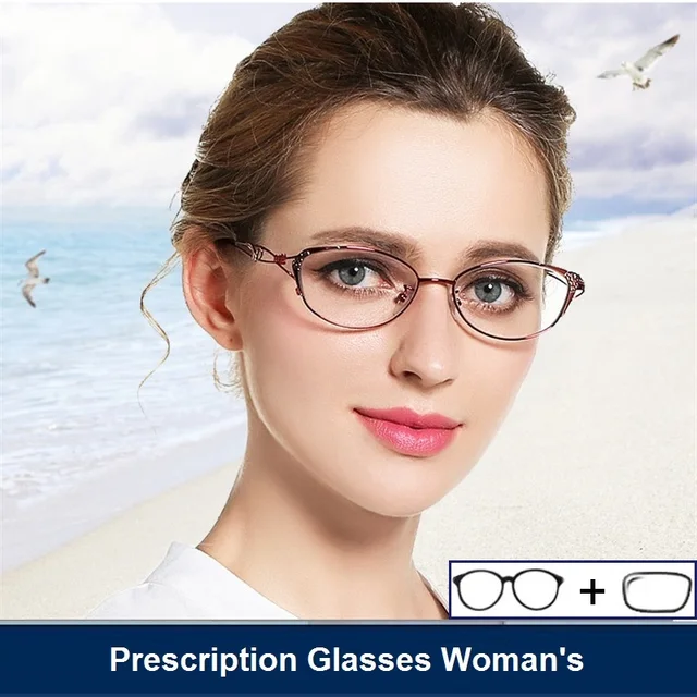 Optical Prescription Glasses Women Myopia Eyeglasses with Lenses
