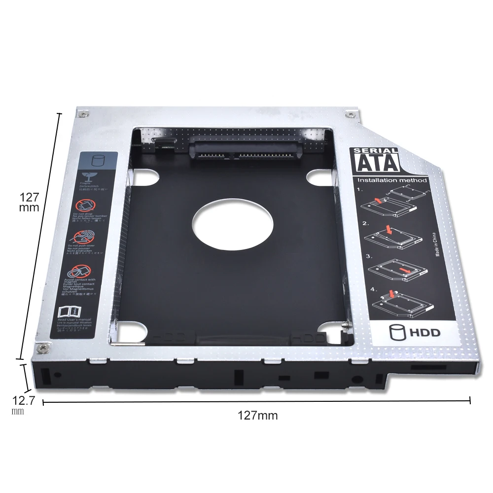 TISHRIC популярный универсальный чехол Optibay 2nd HDD Caddy 12,7 мм SATA3.0 для 2,5 ''SSD DVD для HDD корпус адаптер для жесткого диска