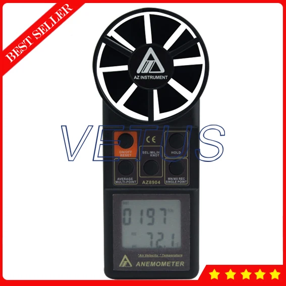

AZ8904 Digital Anemometer 0.4-30m/s Wind Speed Meter with Air Velocity Speed measuring instruments Temperature Tester