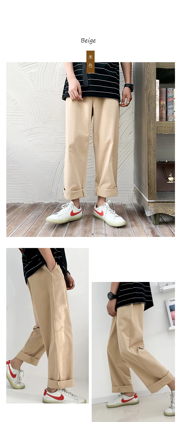 Летние мужские широкие брюки, свободные хаки/черный/зеленый цвет, уличная одежда, брюки, повседневные штаны, чистый цвет, брюки карго, S-2XL