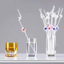 10 шт. декоративная солома креативная ветряная мельница Выдвижная изогнутая бумажная соломинка для питья bachelor вечерние украшения для детей на день рождения@ Q