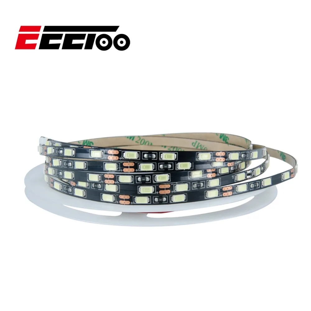 Eeetoo очень узкий Светодиодные ленты свет 5 мм Ширина SMD 5730 светодиодный Светодиодный диода ленты Клейкие ленты неоновый свет DC12V 300