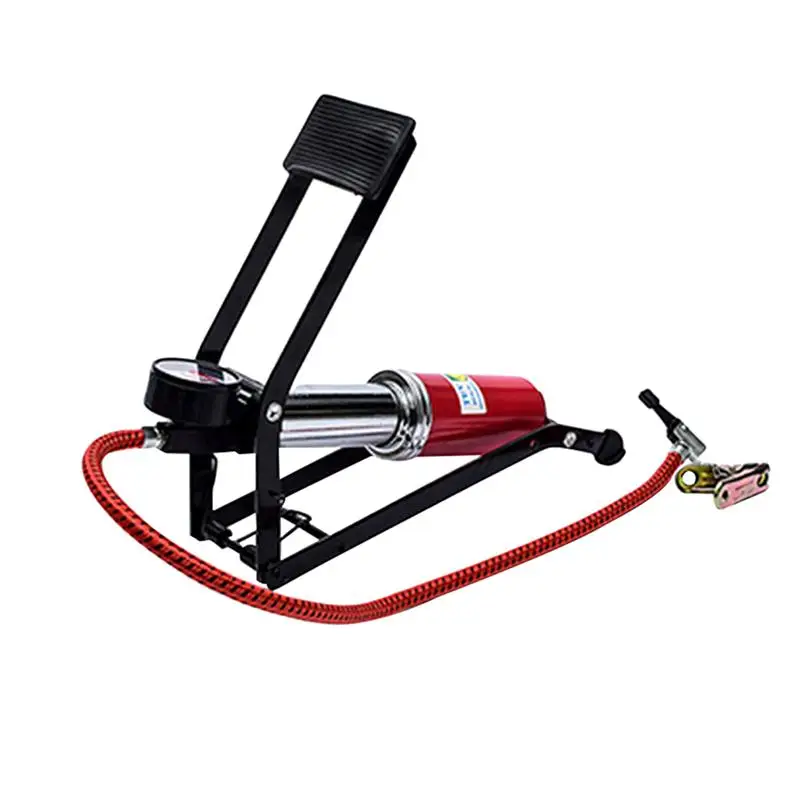 Foot Pump Multi function 1 Cylinder Tire Inflator with Pressure Meter