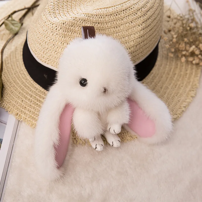 

2017 Fur Bunny Rabbit Keychain Fashion pom pom keychain Fox fu fur keychain Toy Doll rabbit keychain Mink Pendant Bag Car Charm