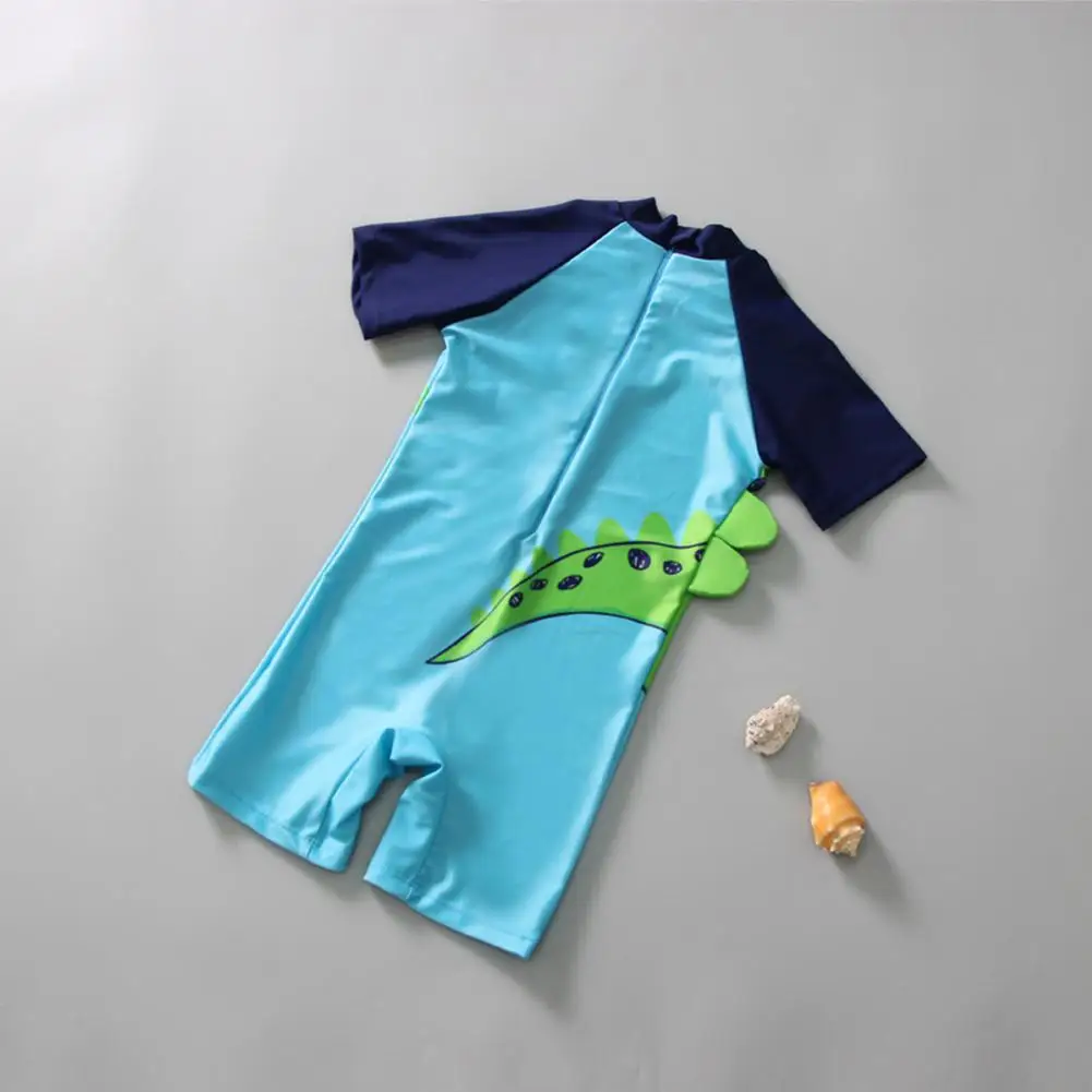 2Pcs/set Boys Kids Cartoon Dinosaur Printing Swimsuit Short Sleeve Summer Beach Children Muslim Swimwear with Cap
