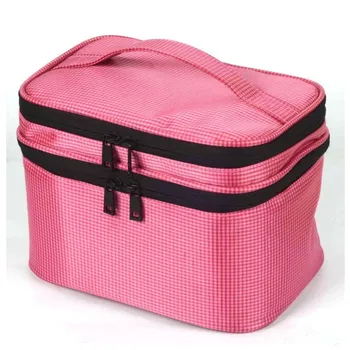

Portable Makeup Toiletry Bag Quality Zipper Double Layer Travel Cosmetic Case Bag Beauty Wash Organizer Toiletry Storage Handbag