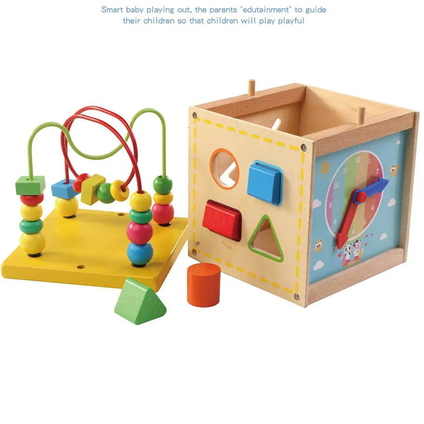 

Multi-function Wooden Math Around Bead Maze Letters Recognition Abacus Clock Learning Toy Educational Toys for Kids Preschool